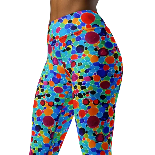 Prismatic Pebbles on a Yoga Leggings