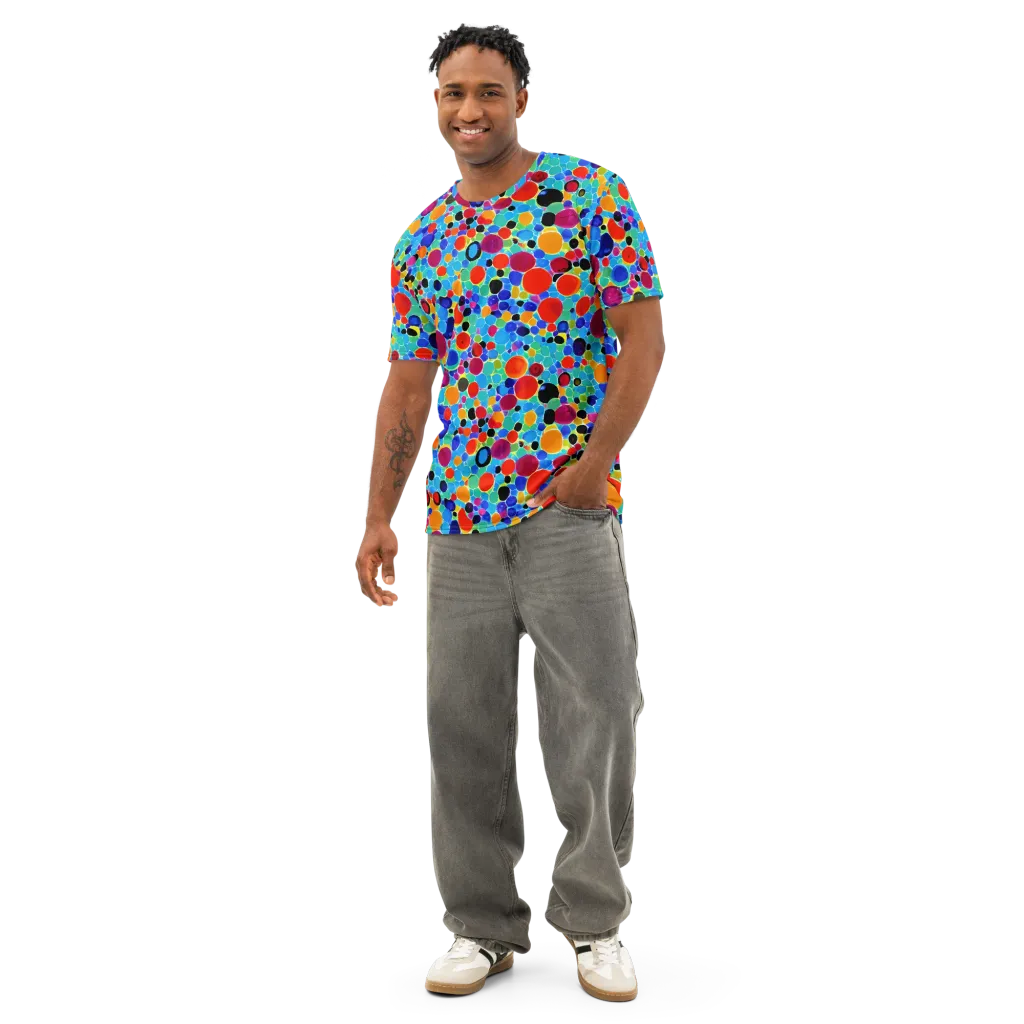 Prismatic Pebbles on Men's Cotton Crew Neck T-Shirt — Front