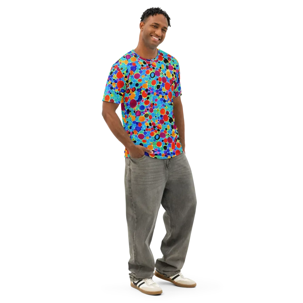 Prismatic Pebbles on Men's Cotton Crew Neck T-Shirt — Right Front