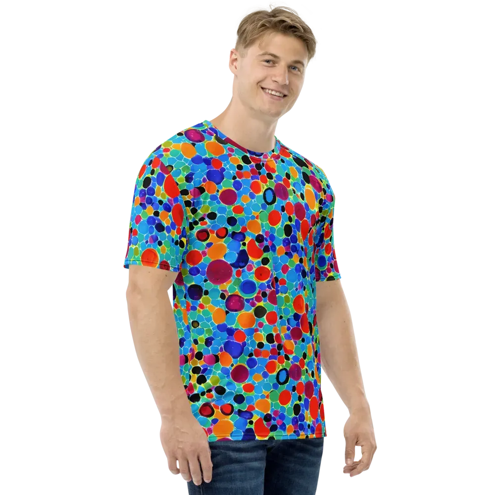 Prismatic Pebbles on Men's Crew Neck T-Shirt — Right