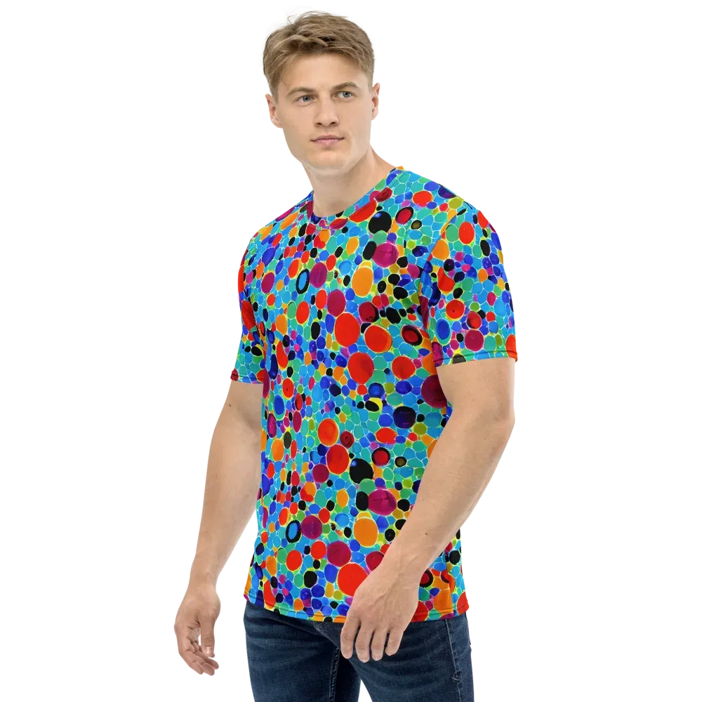 Prismatic Pebbles on Men's Crew Neck T-Shirt — Left