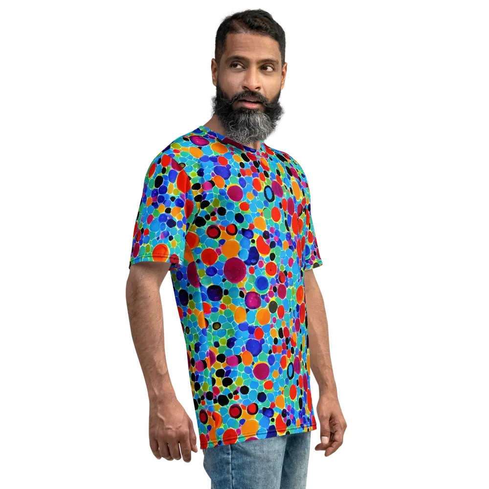 Prismatic Pebbles on Men's Crew Neck T-Shirt — Right
