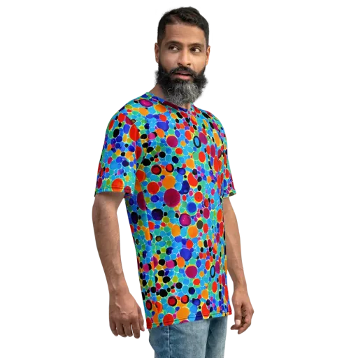 Prismatic Pebbles on a Men's Crew Neck T-Shirt