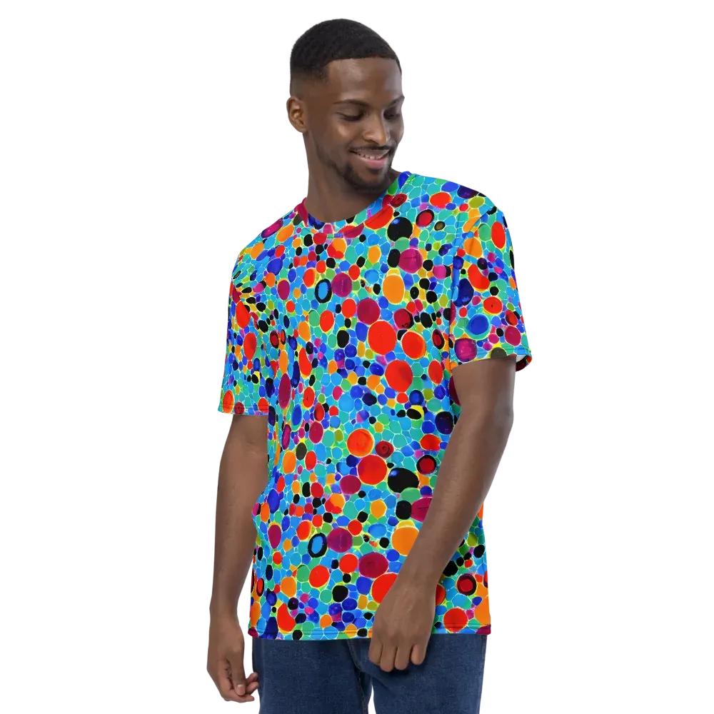 Prismatic Pebbles on Men's Crew Neck T-Shirt — Left