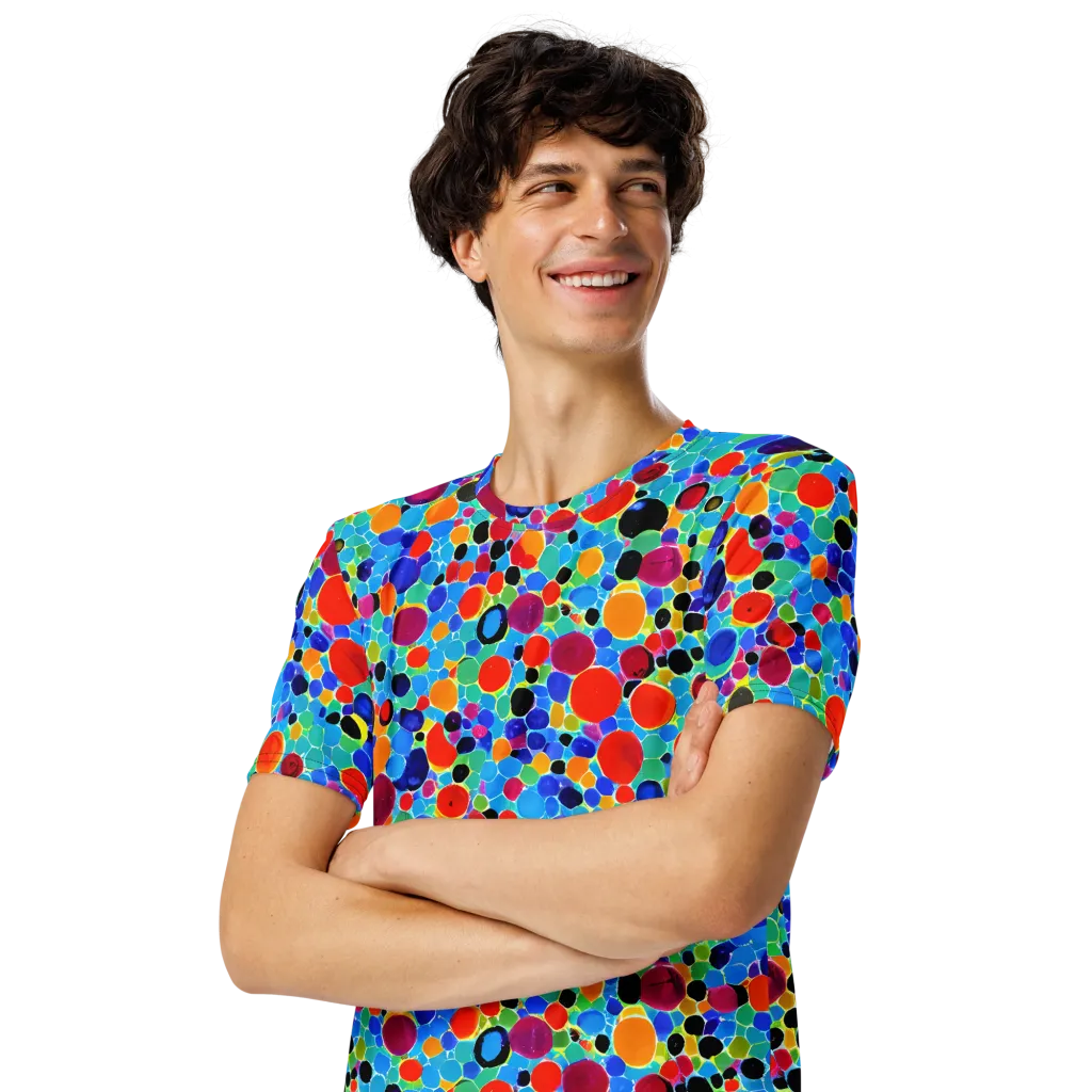 Prismatic Pebbles on Men's Crew Neck T-Shirt — Left Front