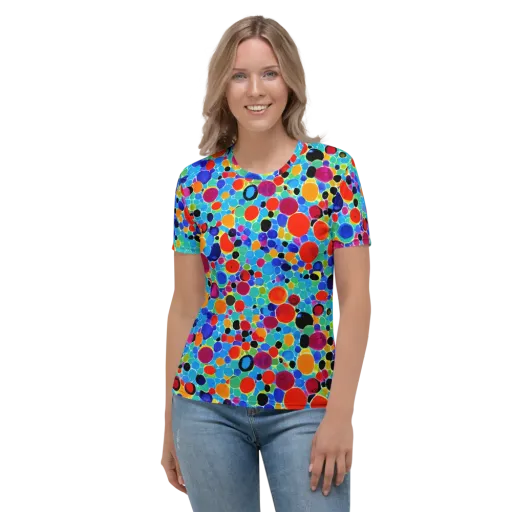 Prismatic Pebbles on a Women's Crew Neck T-Shirt