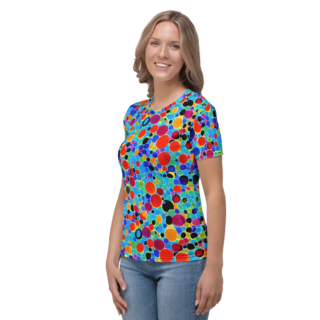 Prismatic Pebbles on Women's Crew Neck T-Shirt — Left