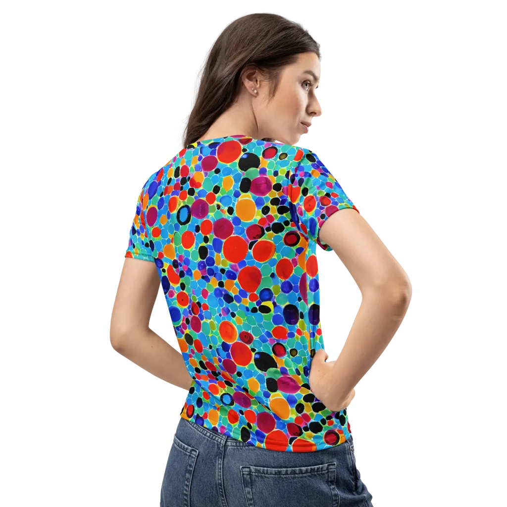Prismatic Pebbles on Women's Crew Neck T-Shirt — Back