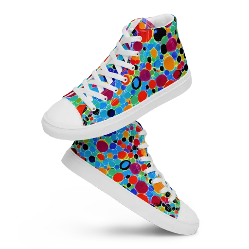 Prismatic Pebbles on a Women's High Top Canvas Shoes