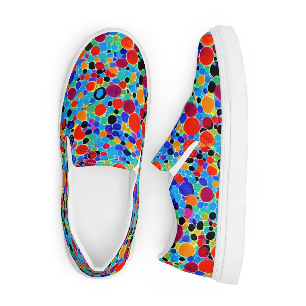 Prismatic Pebbles on Men's Slip-On Canvas Shoes — Front