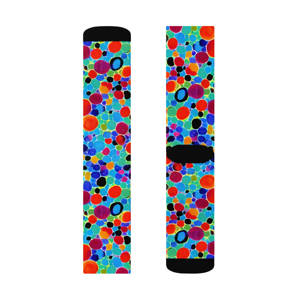 Prismatic Pebbles on Socks — Left Sock