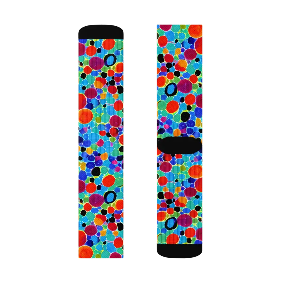 Prismatic Pebbles on Socks — Right Sock