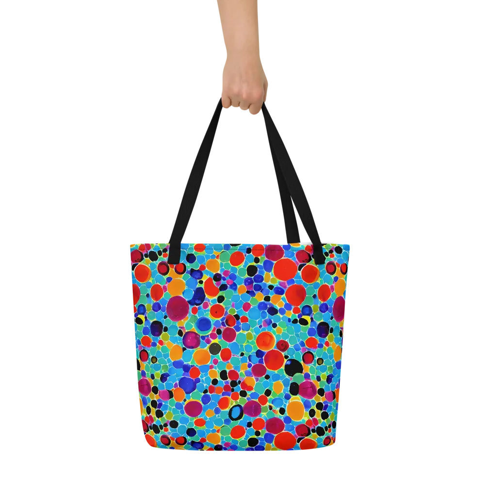 Prismatic Pebbles on Large Tote Bag W/ Pocket — Front