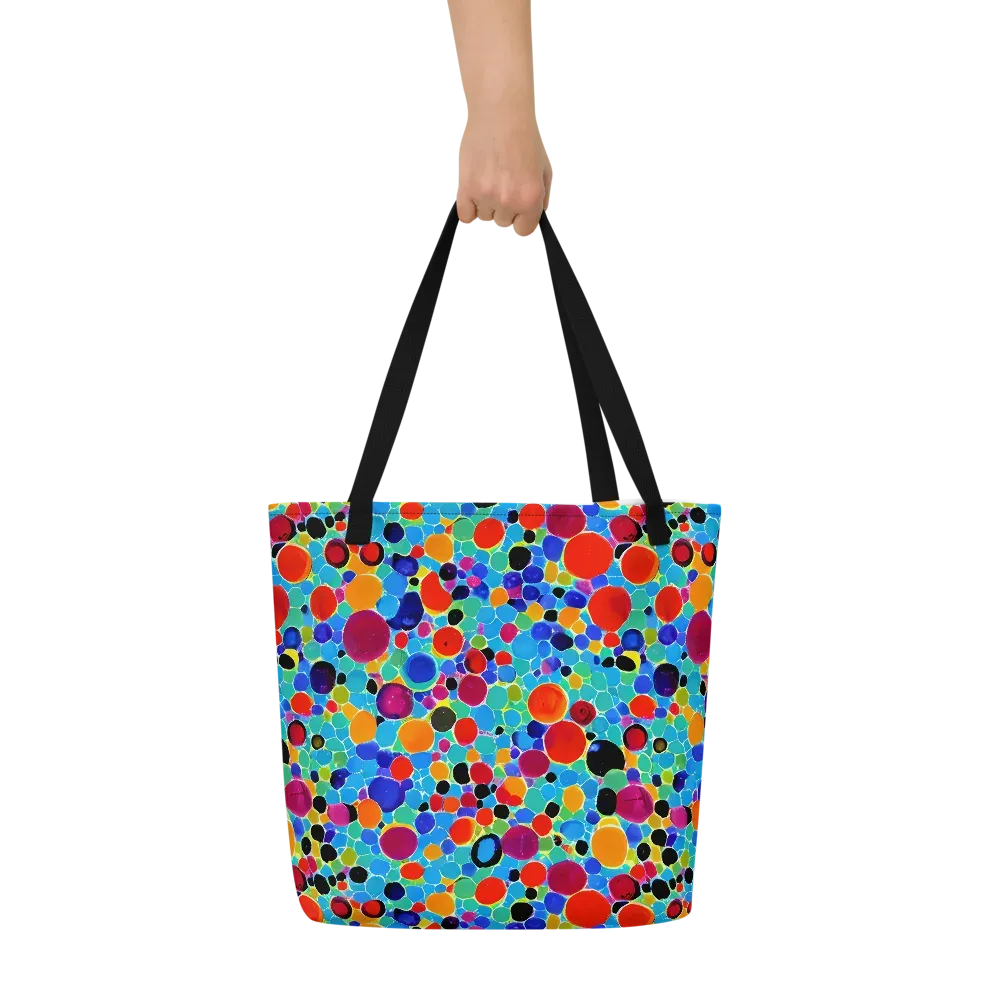 Prismatic Pebbles on Large Tote Bag W/ Pocket — Front