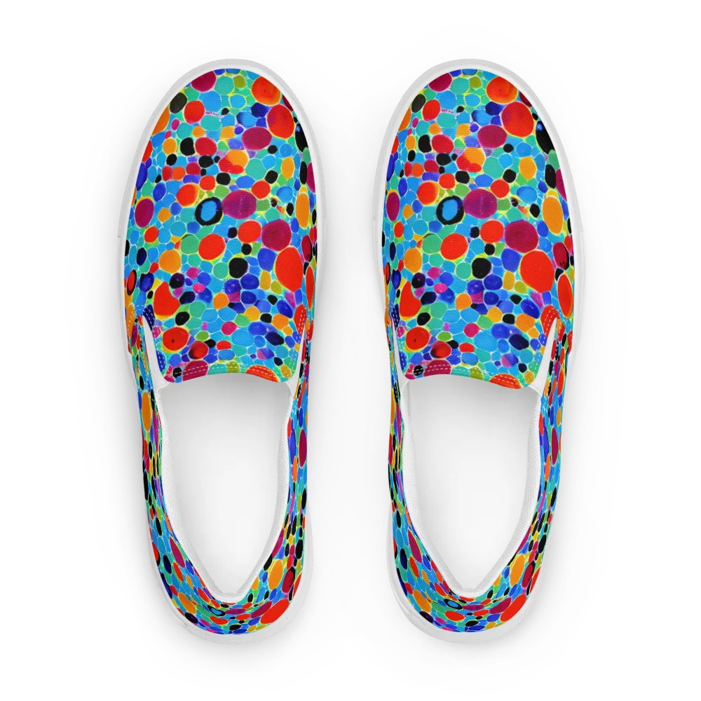 Prismatic Pebbles on Women's Slip-On Canvas Shoes — Front