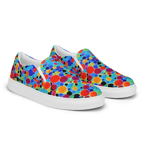Prismatic Pebbles on a Women's Slip-On Canvas Shoes