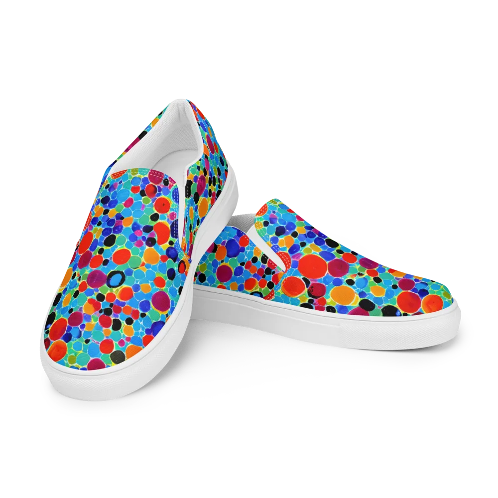 Prismatic Pebbles on Women's Slip-On Canvas Shoes — Left Front