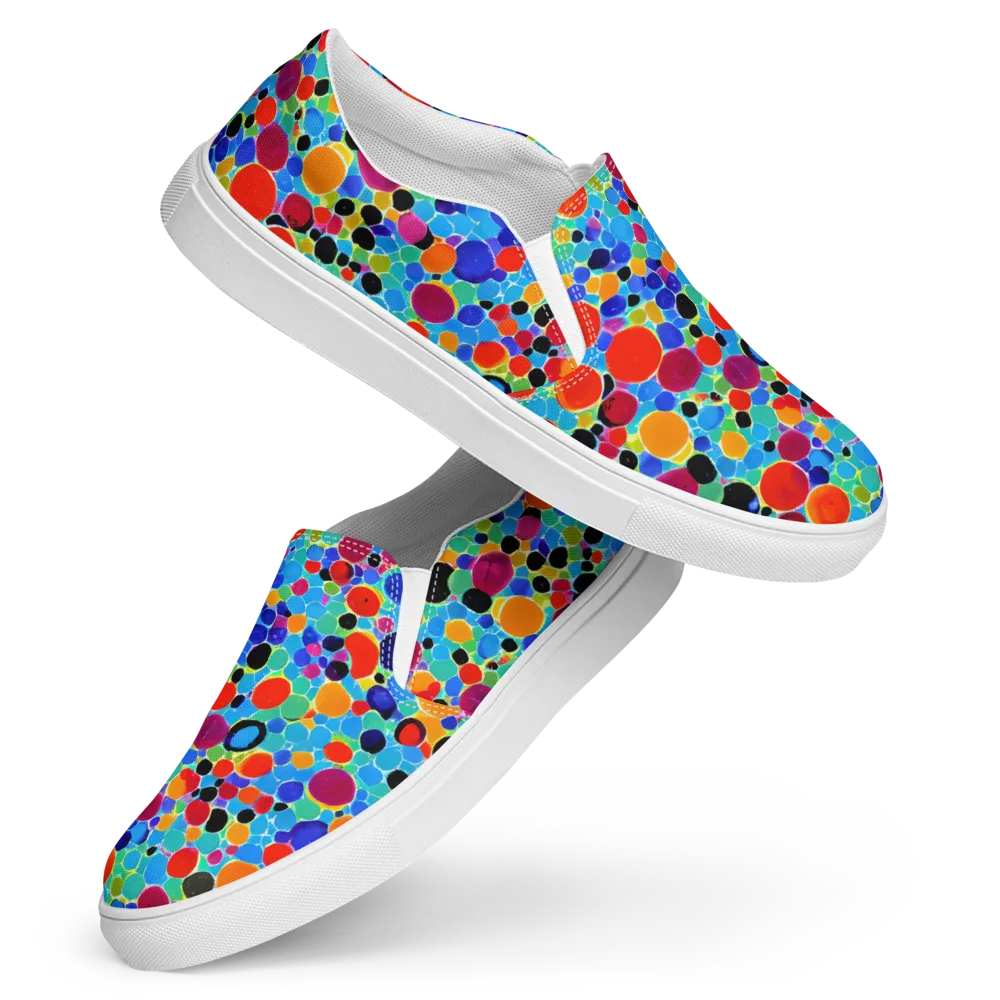 Prismatic Pebbles on Women's Slip-On Canvas Shoes — Front