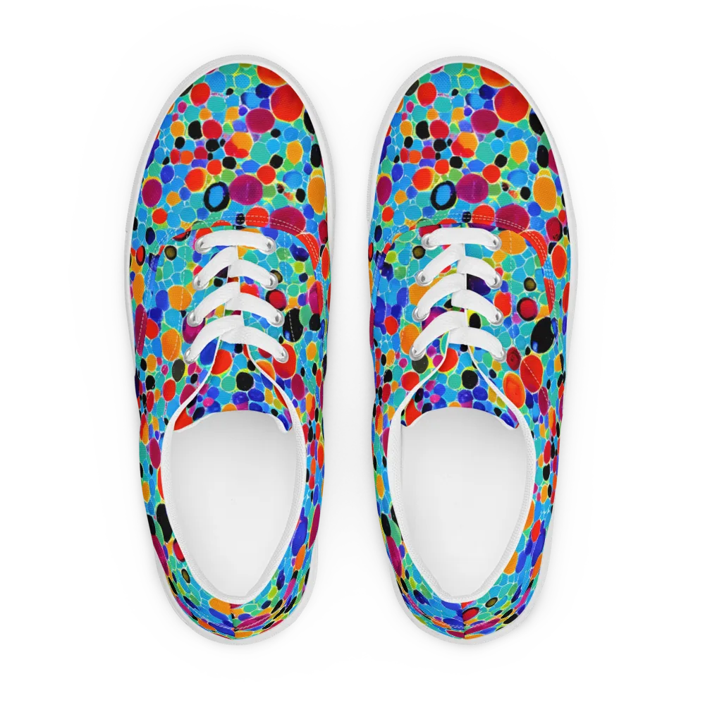 Prismatic Pebbles on Men's Lace-Up Canvas Shoes — Front