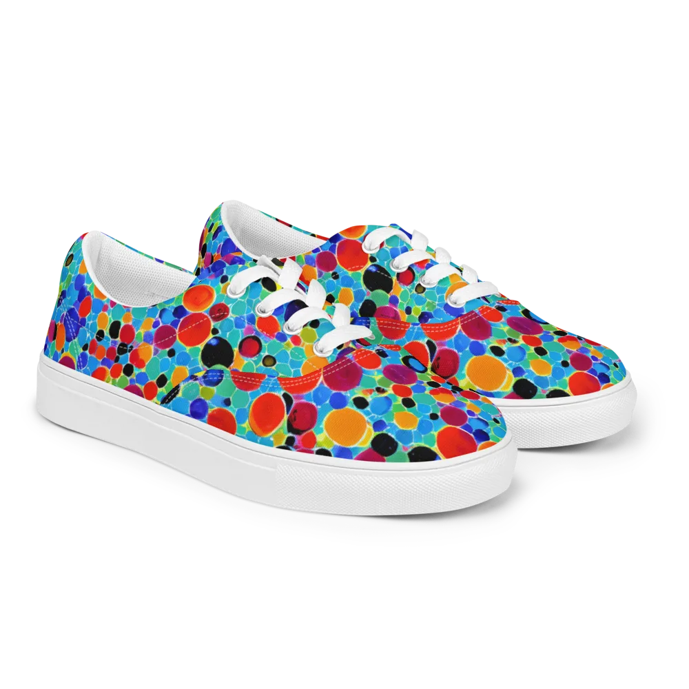 Prismatic Pebbles on Men's Lace-Up Canvas Shoes — Right Front