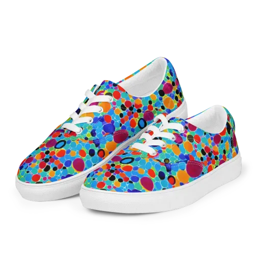 Prismatic Pebbles on a Men's Lace-Up Canvas Shoes