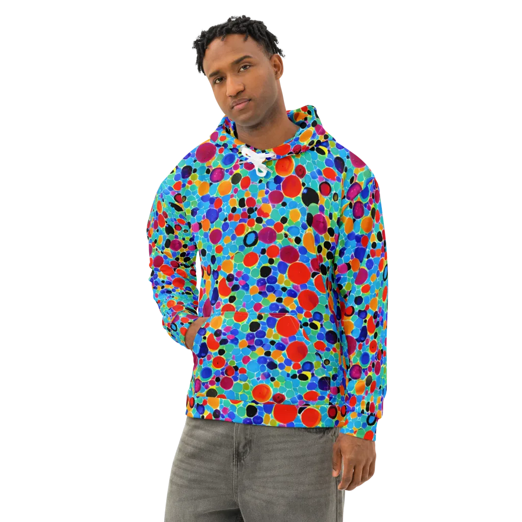 Prismatic Pebbles on Cotton Hoodie — Left Front