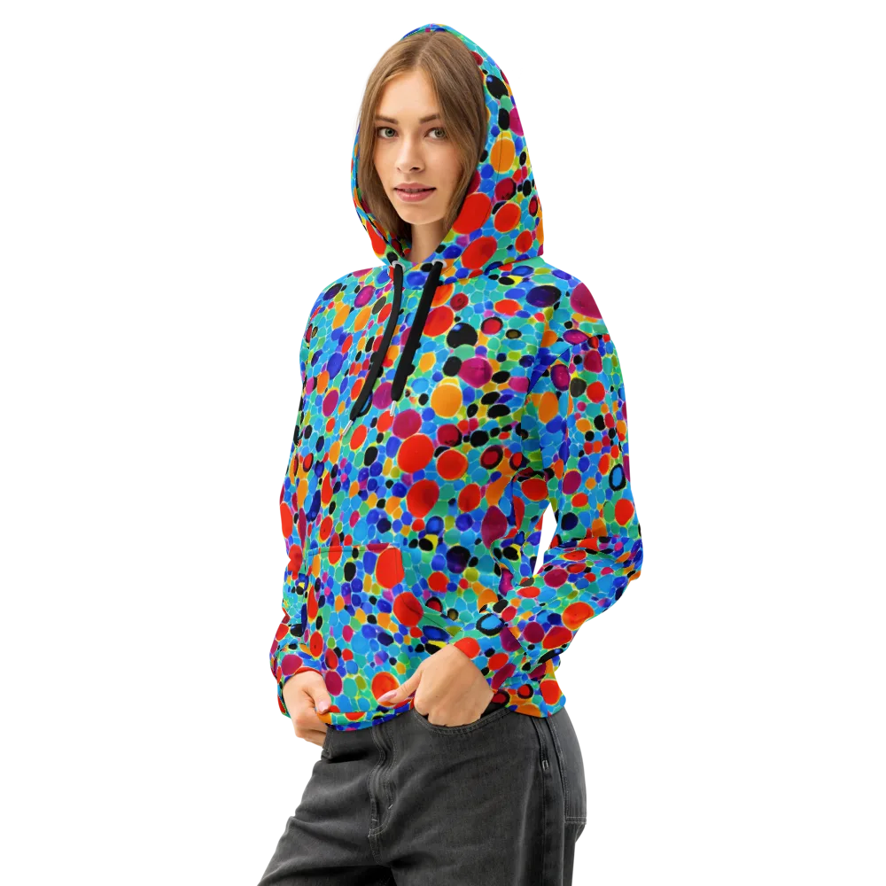 Prismatic Pebbles on Cotton Hoodie — Left Front