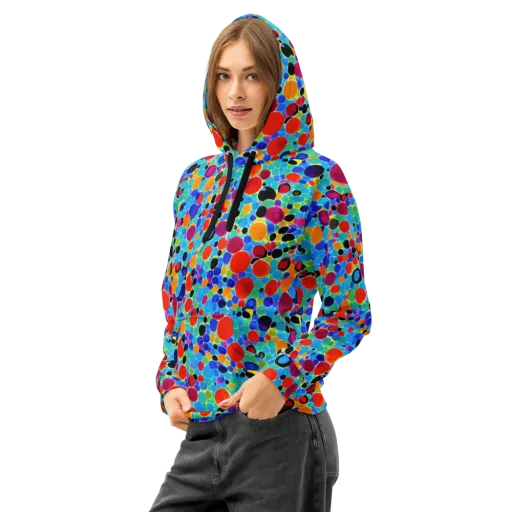 Prismatic Pebbles on a Cotton Hoodie