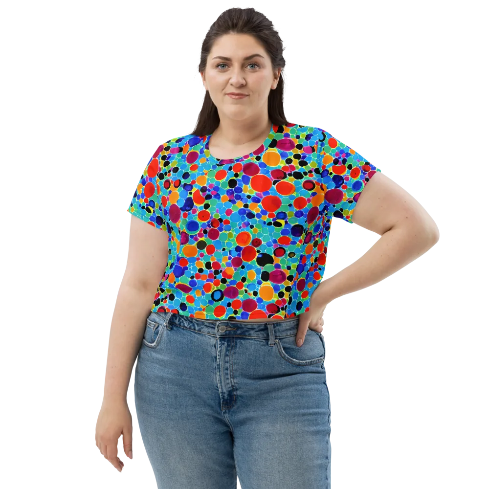 Prismatic Pebbles on Crop Tee — Front