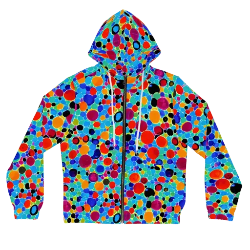 Prismatic Pebbles on a Women's Full-Zip Hoodie