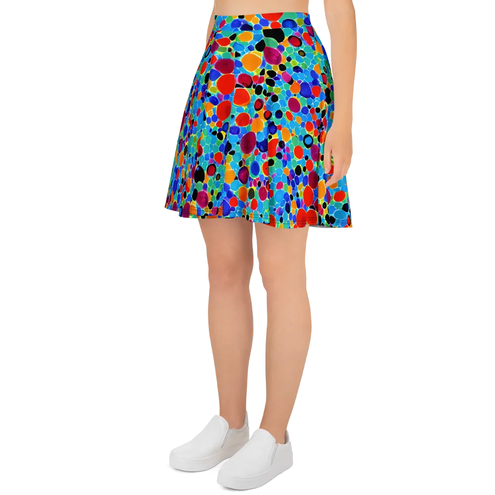 Prismatic Pebbles on Skater Skirt — Left