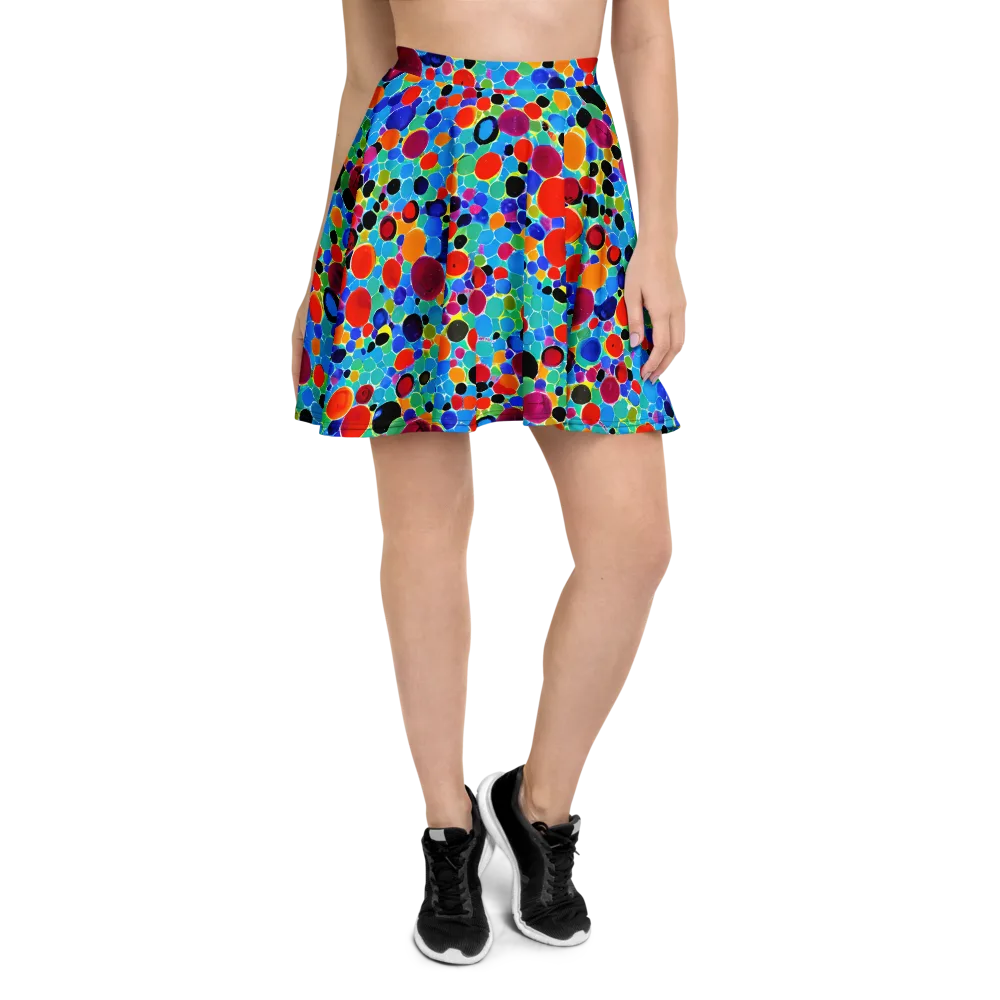Prismatic Pebbles on Skater Skirt — Front