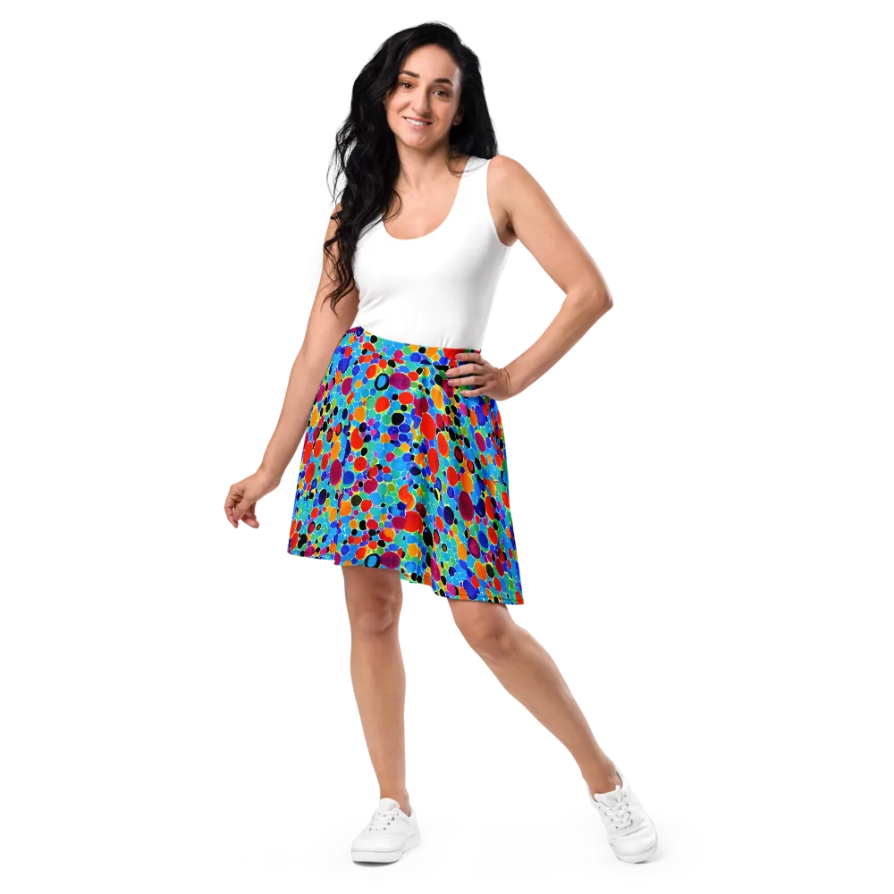 Prismatic Pebbles on Skater Skirt — Front