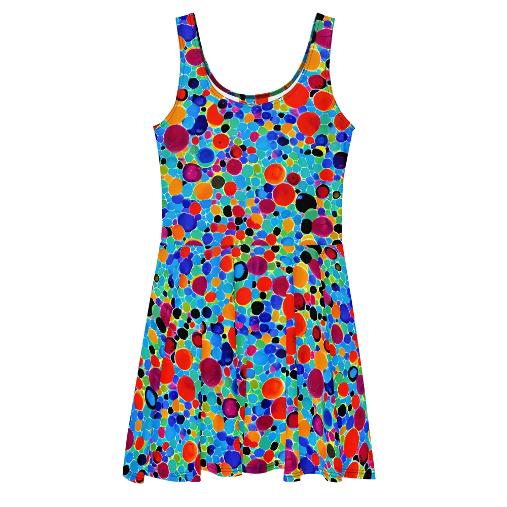 Prismatic Pebbles on Skater Dress — Front