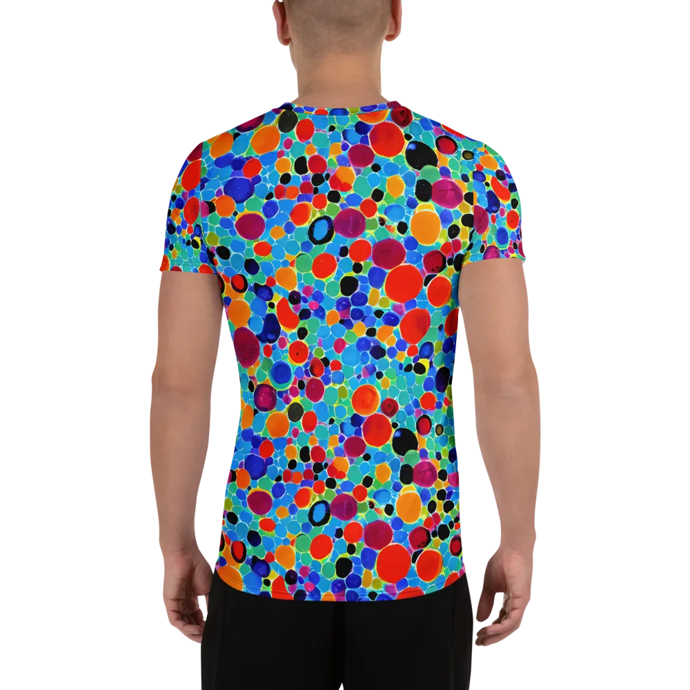 Prismatic Pebbles on Men's Athletic T-Shirt — Back