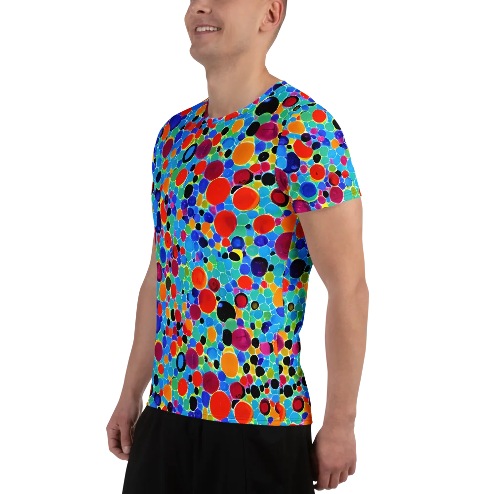Prismatic Pebbles on Men's Athletic T-Shirt — Left