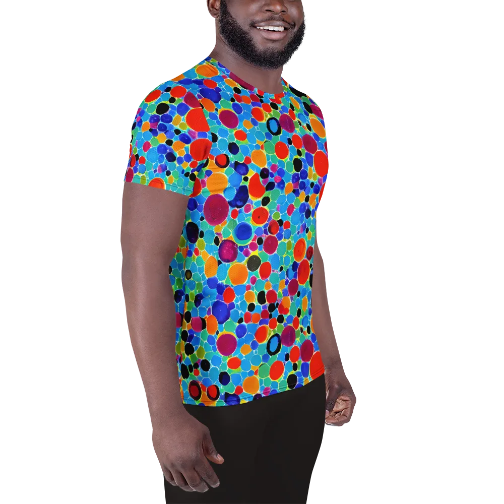Prismatic Pebbles on Men's Athletic T-Shirt — Right