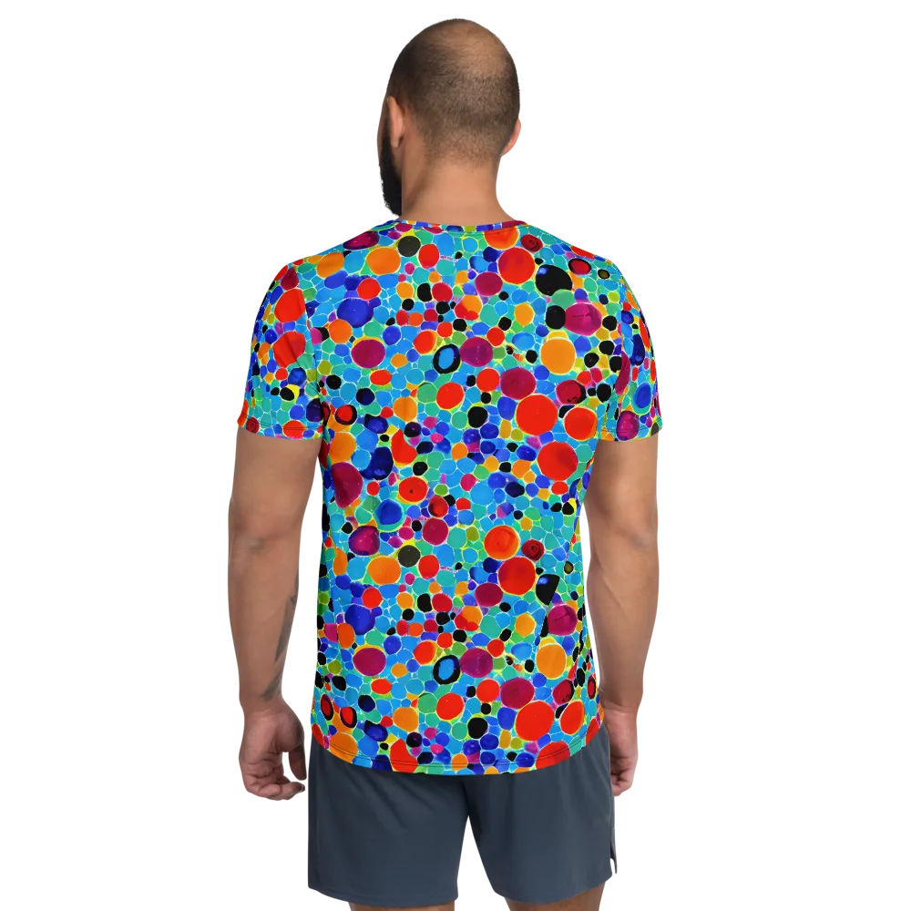 Prismatic Pebbles on Men's Athletic T-Shirt — Back