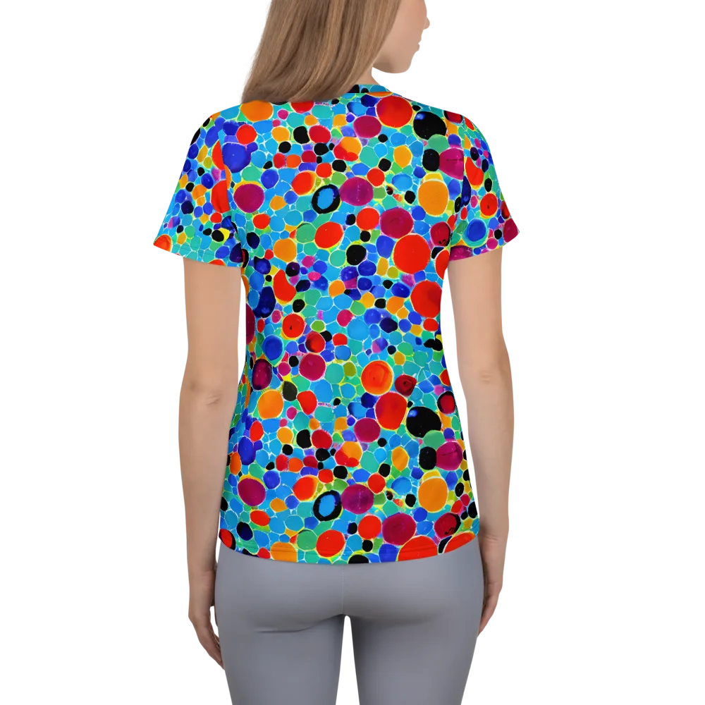 Prismatic Pebbles on Women's Athletic T-Shirt — Back