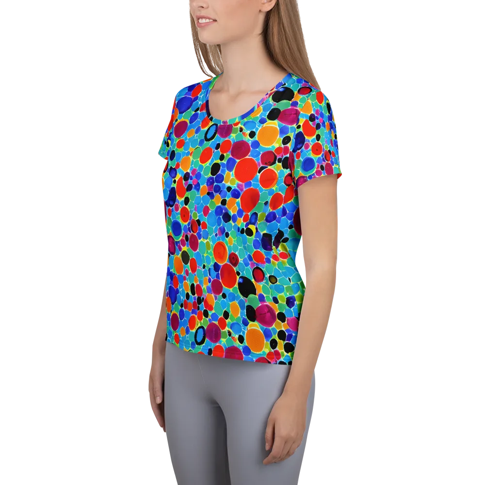 Prismatic Pebbles on Women's Athletic T-Shirt — Left