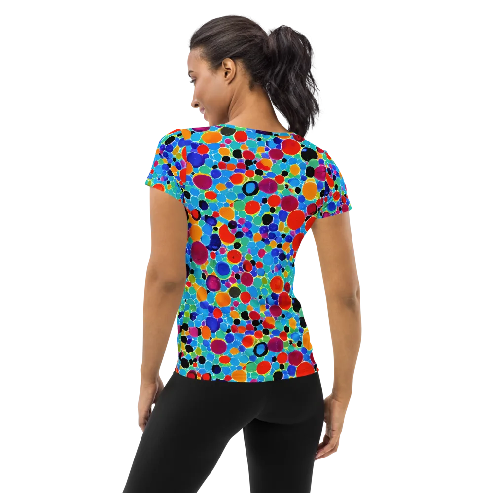 Prismatic Pebbles on Women's Athletic T-Shirt — Back