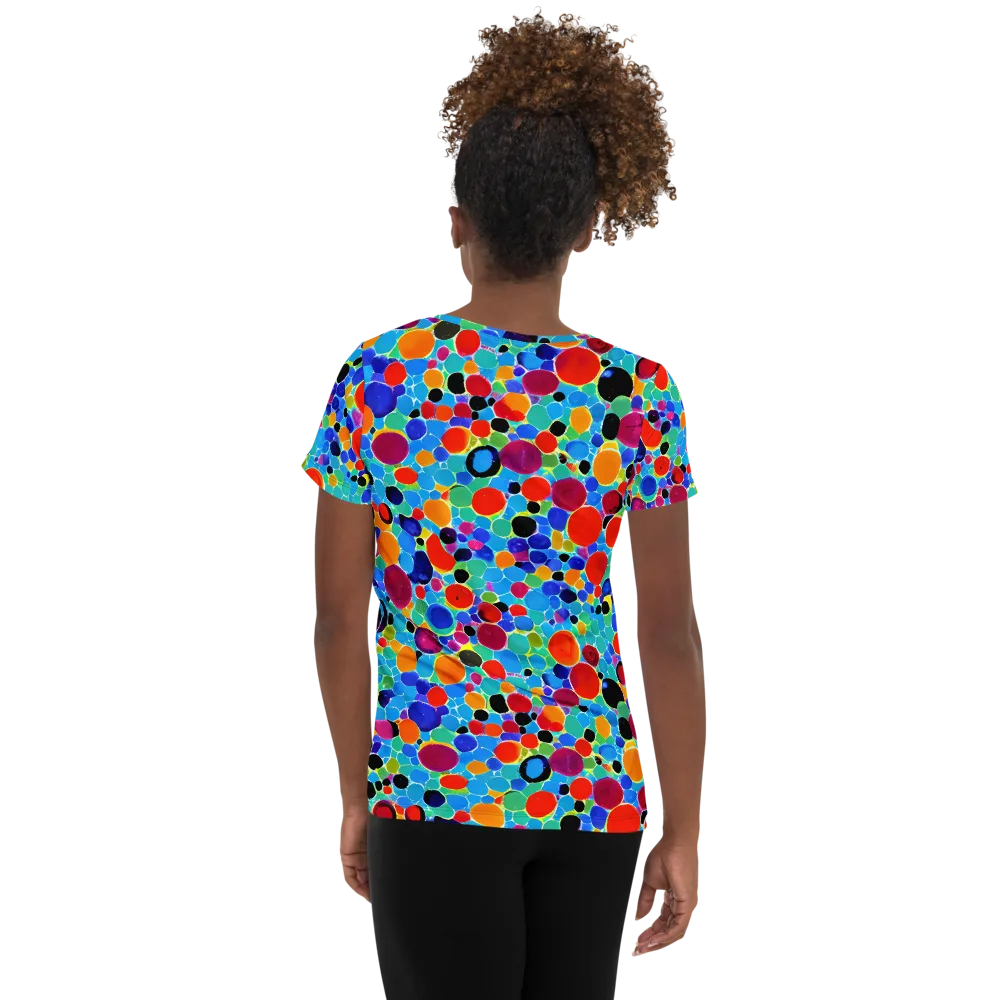 Prismatic Pebbles on Women's Athletic T-Shirt — Back
