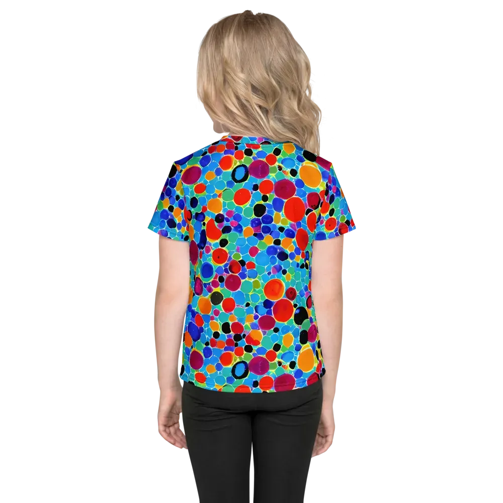 Prismatic Pebbles on Kids Crew Neck T-Shirt — Back