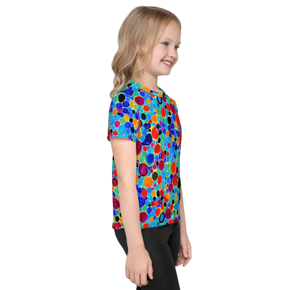 Prismatic Pebbles on Kids Crew Neck T-Shirt — Right