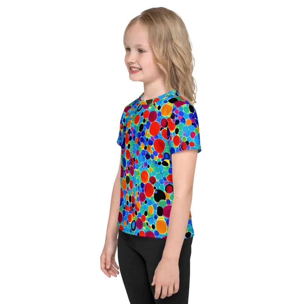 Prismatic Pebbles on Kids Crew Neck T-Shirt — Left