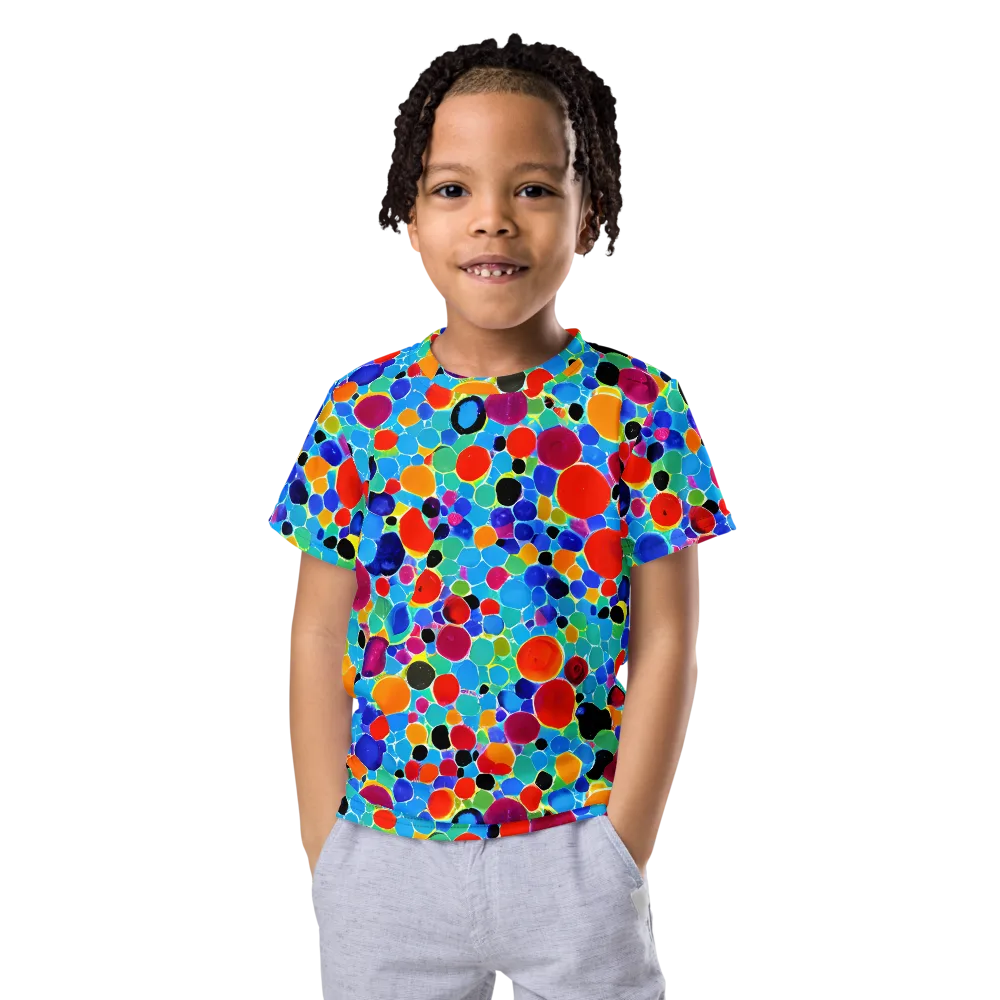 Prismatic Pebbles on Kids Crew Neck T-Shirt — Front