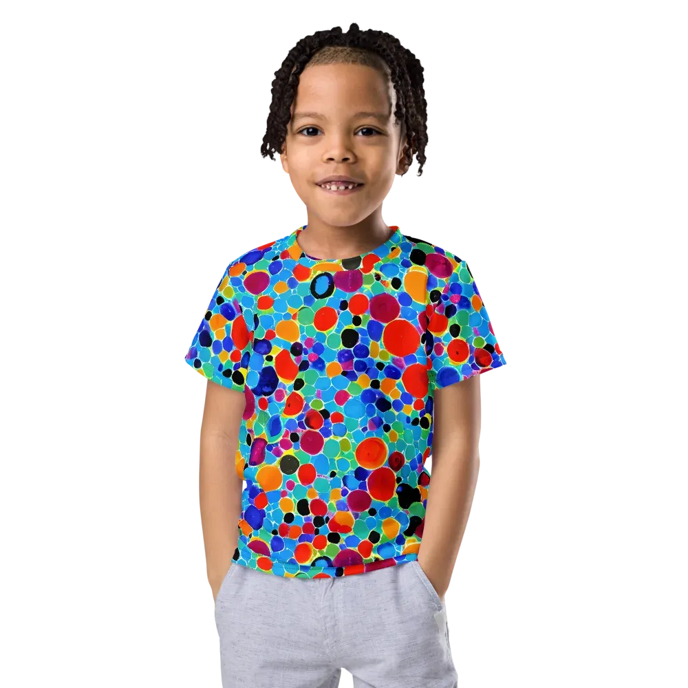 Prismatic Pebbles on Kids Crew Neck T-Shirt — Front