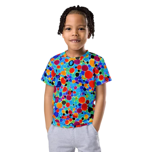 Prismatic Pebbles on a Kids Crew Neck T-Shirt