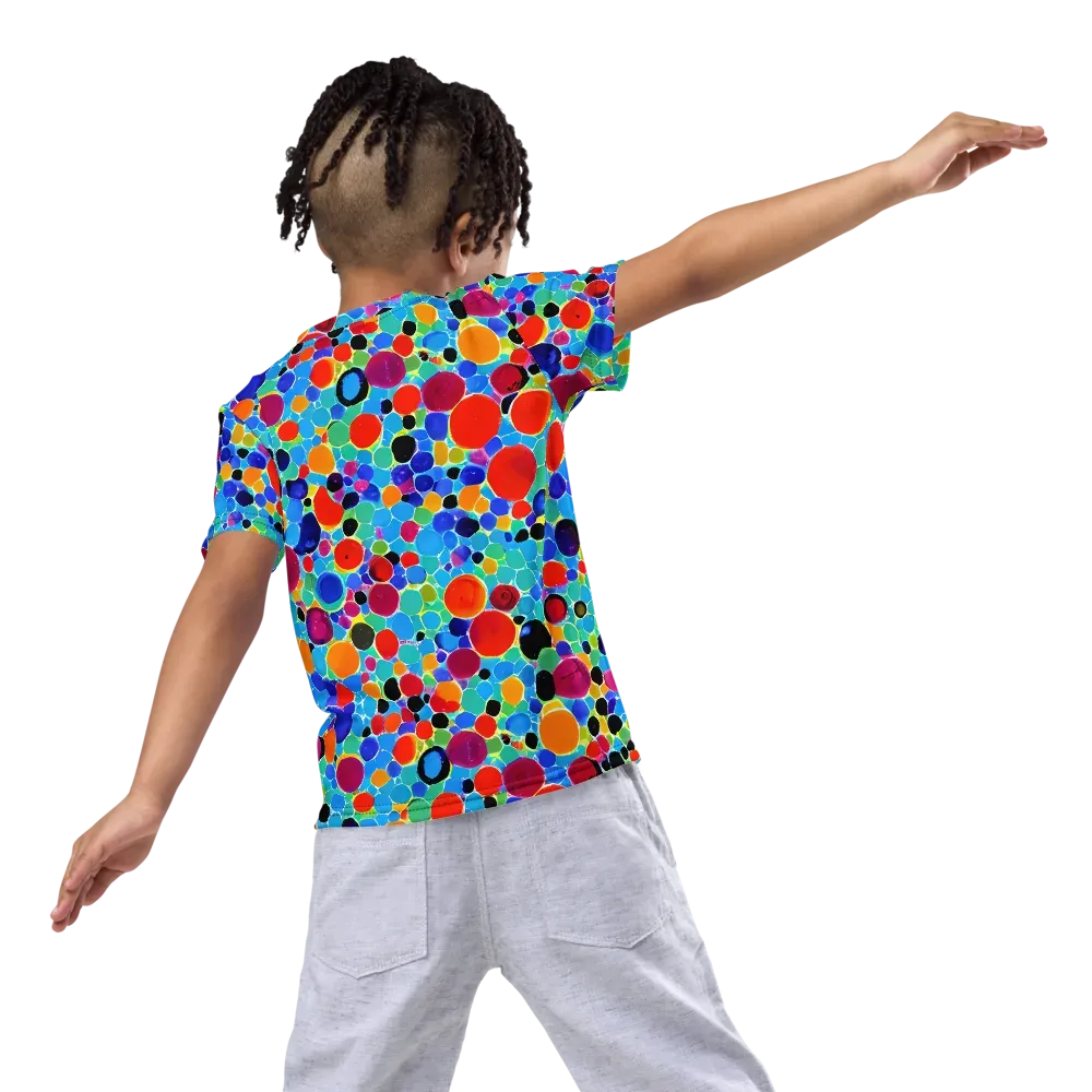 Prismatic Pebbles on Kids Crew Neck T-Shirt — Back