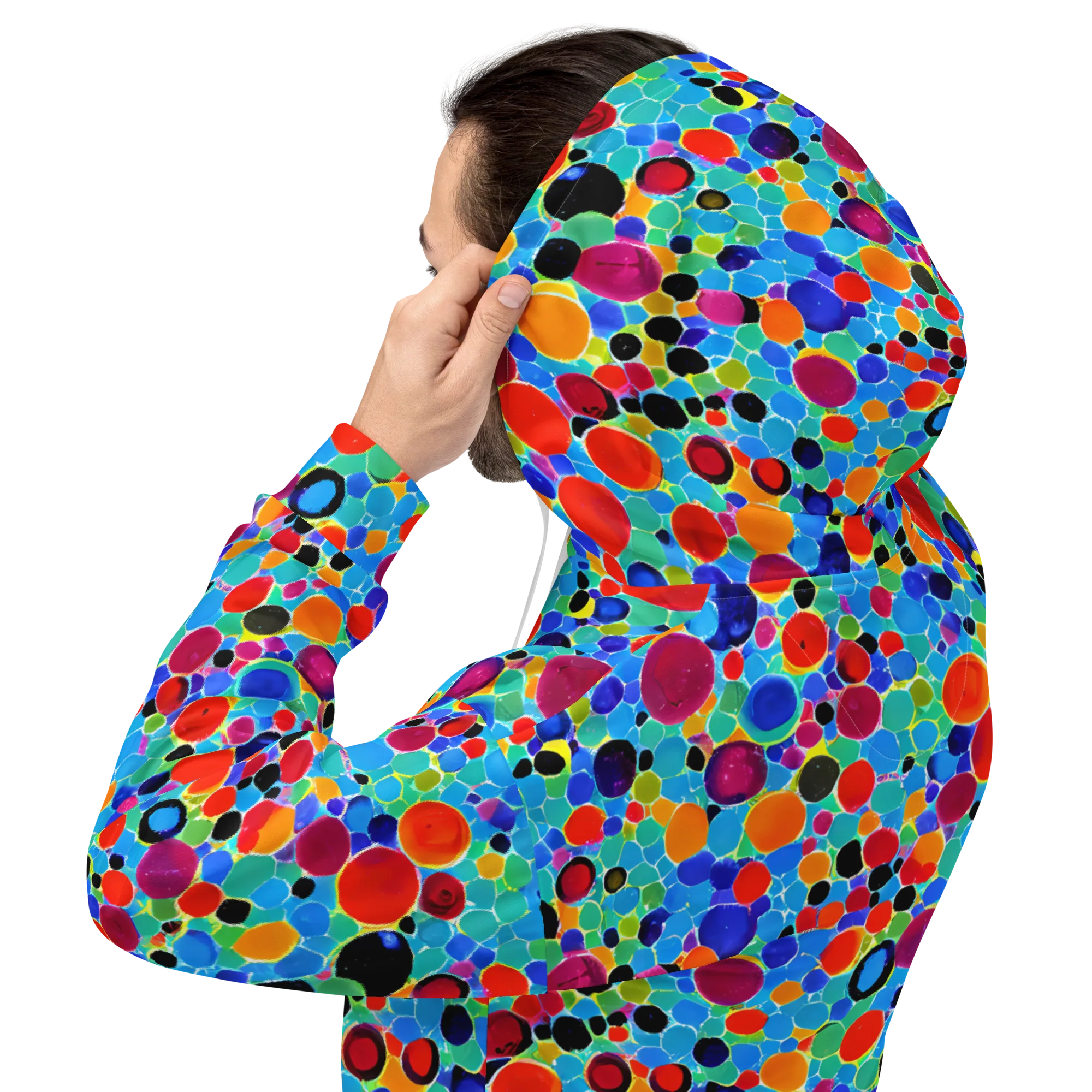 Prismatic Pebbles on Hoodie — Back